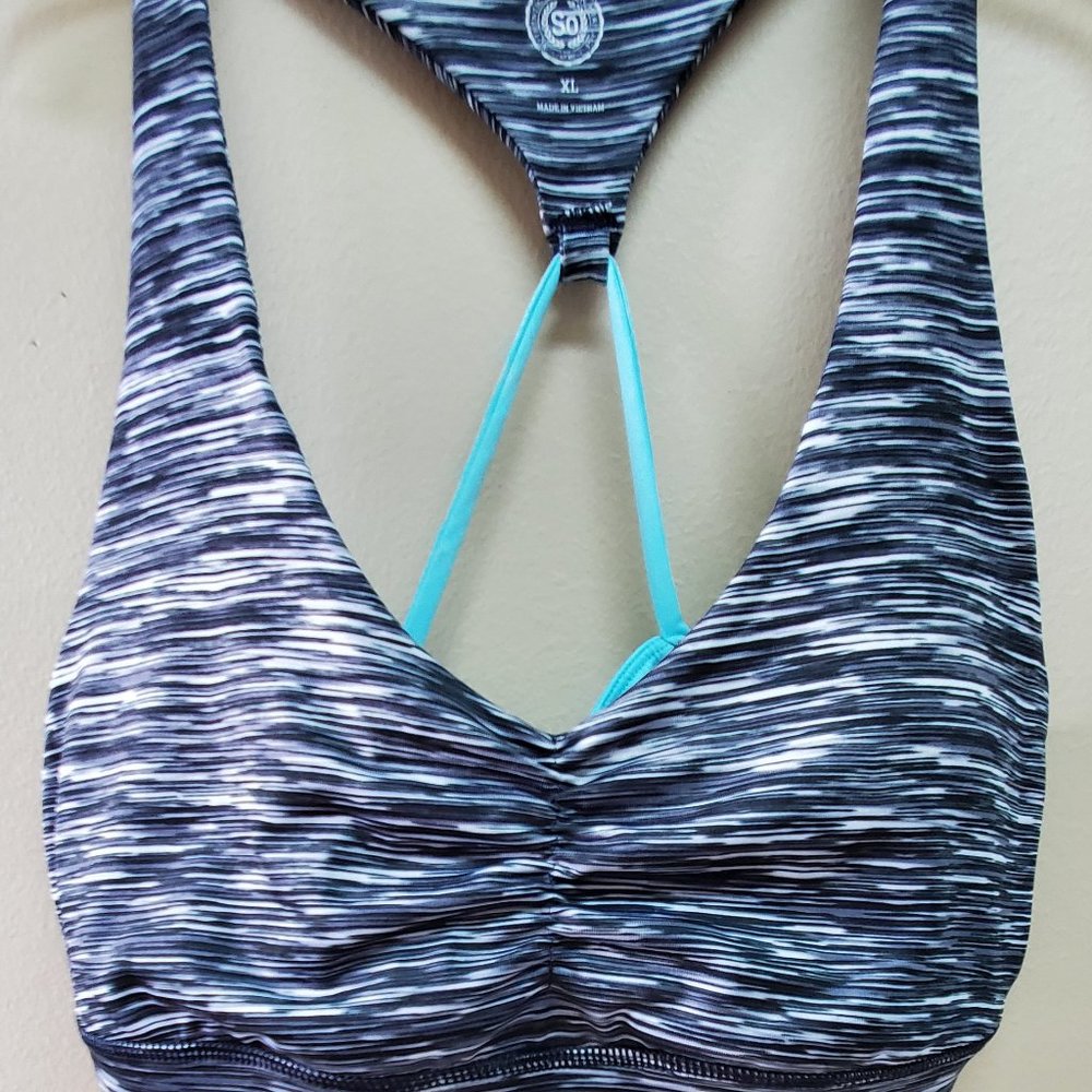 So Black White Sports Bra